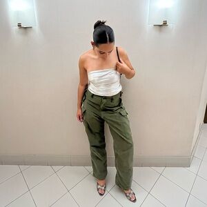 Metallic Silver Bustier Tube Top